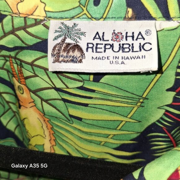Woman's Aloha Republic Hawaiian Jungle Print Shirt L 100% Cotton Made In Hawaii - Picture 2 of 5